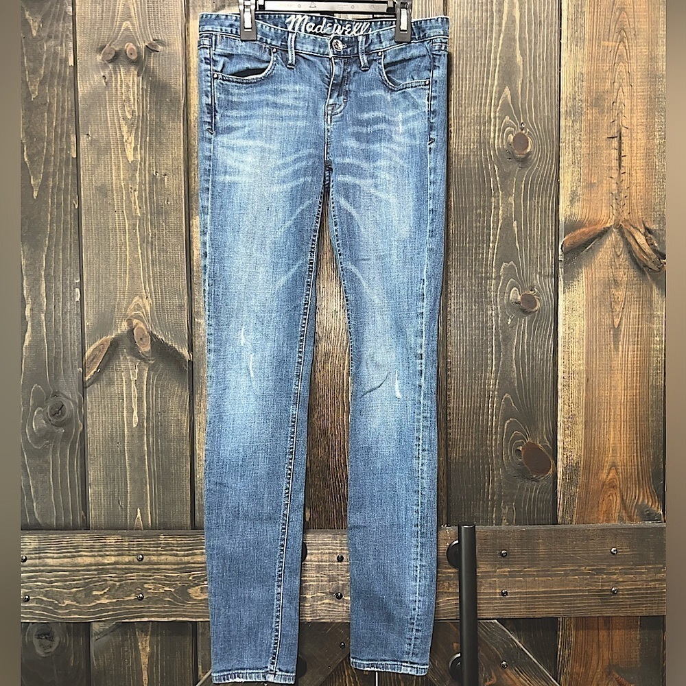 Madewell Jeans Slim Leg Straight 26 Mid Rise Casual Stretch Denim Neutral Boho